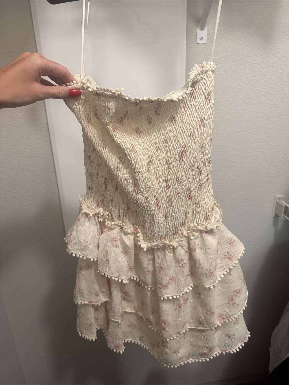 Princess Polly Cream Dress with Pink Floral Print
